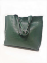 Load image into Gallery viewer, Bottle Green Tote | Stylish Bags | Exclusive Collection | Faux Leather |