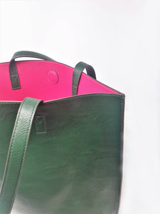 Bottle Green Tote | Stylish Bags | Exclusive Collection | Faux Leather |