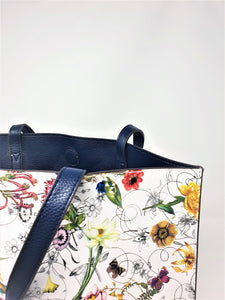 White Floral Tote | Stylish Bags | Exclusive Collection | Faux Leather |
