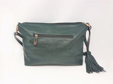 Load image into Gallery viewer, Bottle Green Leather Crossbody Handbag | Exclusive | Stylish Tassel Bags | Faux Leather |