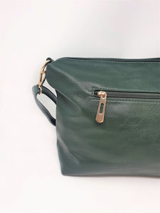 Bottle Green Leather Crossbody Handbag | Exclusive | Stylish Tassel Bags | Faux Leather |