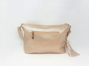 Golden Leather Crossbody Handbag | Exclusive | Stylish Tassel Bags | Faux Leather |