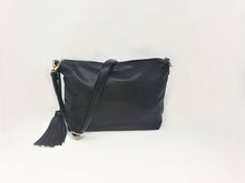 Load image into Gallery viewer, Black Leather Crossbody Handbag | Exclusive | Stylish Tassel Bags | Faux Leather |