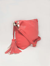 Load image into Gallery viewer, Orange Leather Crossbody Handbag | Exclusive | Stylish Tassel Bags | Faux Leather |