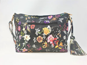 Floral Print Leather Crossbody Handbag | Exclusive | Stylish Tassel Bags | Faux Leather |