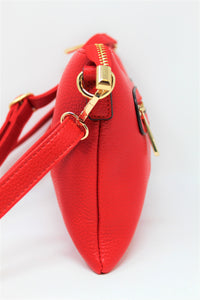 Red Wrist-let Bag | Long Cross body Strap | Leather | Stylish/Trendy Collection
