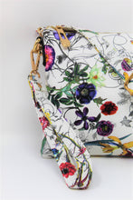 Load image into Gallery viewer, White Wrist-let Bag | Floral Pattern | Long Cross body Strap | Leather | Stylish/Trendy Collection