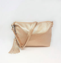 Load image into Gallery viewer, Golden Leather Crossbody Handbag | Exclusive | Stylish Tassel Bags | Faux Leather |
