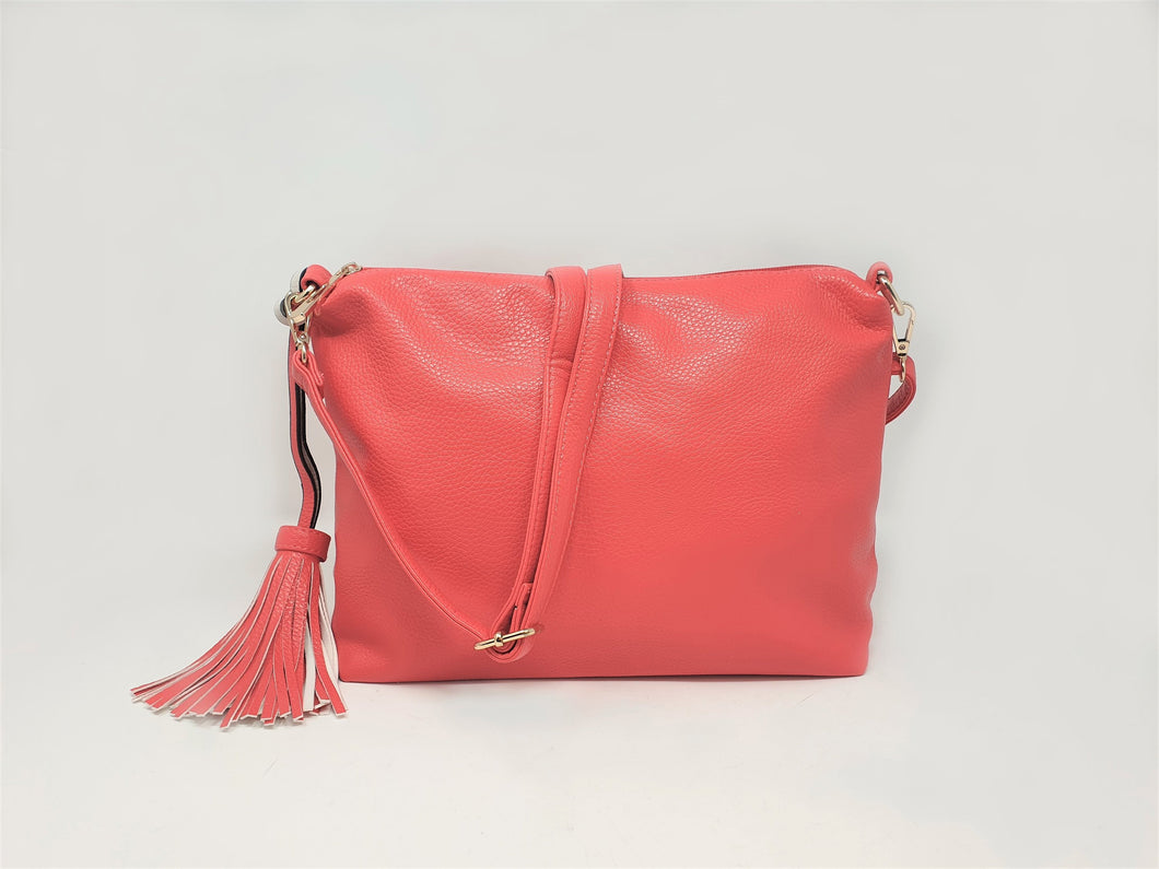 Orange Leather Crossbody Handbag | Exclusive | Stylish Tassel Bags | Faux Leather |