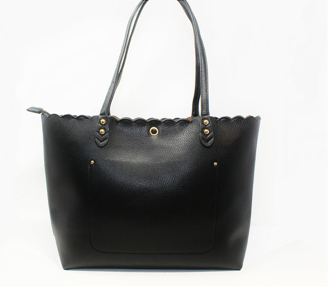 Black Shoulder Bag | Faux Leather | Medium Sized | Stylish/ Elegant Collection