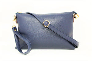 Blue Wrist-let Bag | Long Cross body Strap | Leather | Stylish/Trendy Collection