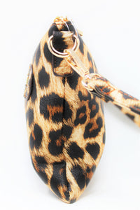 Tiger Printed Wrist-let Bag | Long Cross body Strap | Leather | Stylish/Trendy Collection