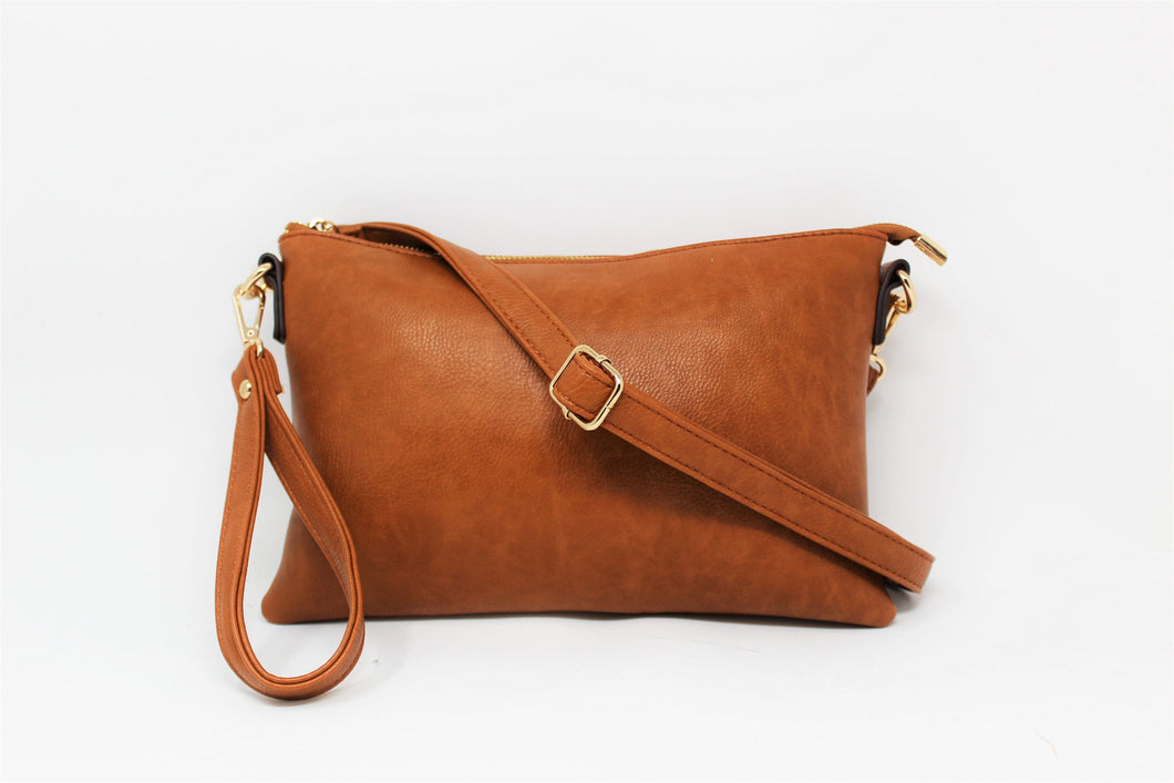 Brown Wrist-let Bag | Long Cross body Strap | Leather | Stylish/Trendy Collection