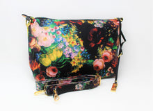 Load image into Gallery viewer, Black Floral Leather Crossbody Handbag | Exclusive | Stylish Tassel Bags | Faux Leather | Sling