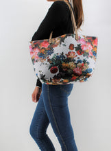 Load image into Gallery viewer, White Printed Shoulder Bag | Floral Pattern | Skin Straps | Faux Leather | Medium Size | Stylish/ Trendy Collection