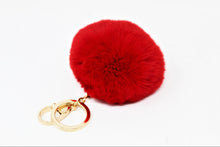 Load image into Gallery viewer, Pom Pom Key-chain Artificial Hanging | Fur Ball Keychain | Fluffy Accessories | Bag Charm | Handbag add-on accessories | Red
