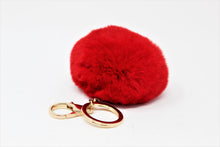 Load image into Gallery viewer, Pom Pom Key-chain Artificial Hanging | Fur Ball Keychain | Fluffy Accessories | Bag Charm | Handbag add-on accessories | Red