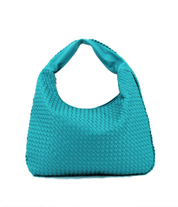Turquoise Leather Handbag | Mesh Design | Exclusive | Stylish Handbag | Faux Leather | Stylish | Medium Size