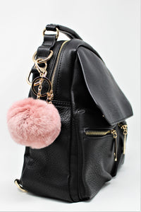 Pom Pom Key-chain Artificial Hanging | Fur Ball Keychain | Fluffy Accessories | Bag Charm | Handbag add-on accessories | Coral Pink
