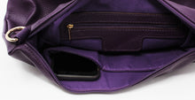 Load image into Gallery viewer, Purple Leather Bag | Red Straps | Faux Leather | Medium Size | Stylish | Trendy Collection