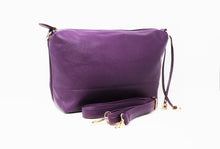 Load image into Gallery viewer, Purple Leather Bag | Red Straps | Faux Leather | Medium Size | Stylish | Trendy Collection