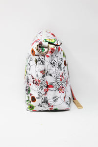 White Floral Leather Crossbody Handbag | Exclusive | Stylish Hanging Bags | Faux Leather | Sling Bag