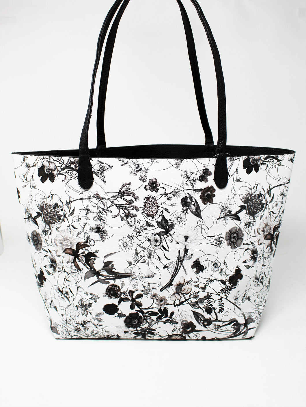 White Printed Shoulder Bag | Floral Pattern | Skin Straps | Faux Leather | Medium Size | Stylish | Trendy Collection