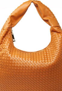 Tan Brown Leather  Handbag | Mesh Design | Exclusive | Stylish Handbag | Faux Leather | Stylish | Medium Size