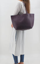 Load image into Gallery viewer, Purple Leather Bag | Red Straps | Faux Leather | Medium Size | Stylish/ Trendy Collection