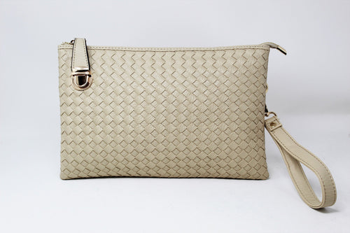 Beige Clutch Bag | Stylish Bags | Exclusive Collection | Stylish Tassel Bags | Faux Leather | Mesh Design