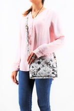 Load image into Gallery viewer, White Floral Leather Crossbody Handbag | Exclusive | Stylish Hanging Bags | Faux Leather | Sling Bag | Shoulder Bag