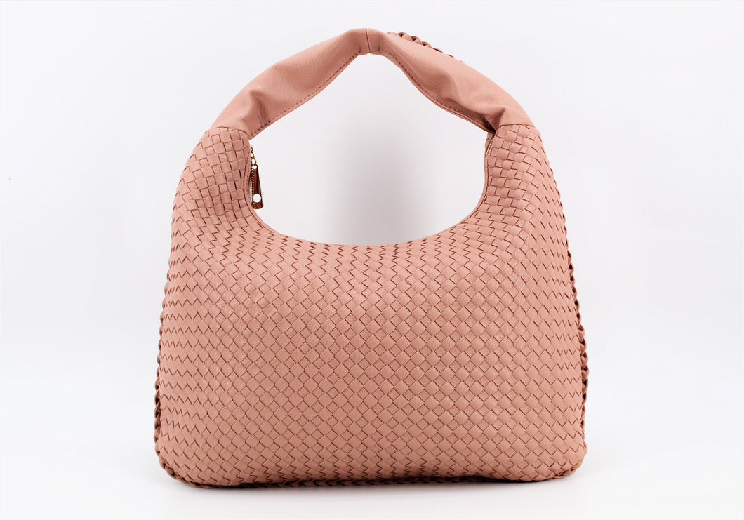 Coral Pink Leather  Handbag | Mesh Design | Exclusive | Stylish Handbag | Faux Leather | Stylish | Medium Size