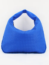 Load image into Gallery viewer, Royal Blue Leather  Handbag | Mesh Design | Exclusive | Stylish Handbag | Faux Leather | Stylish | Medium Size