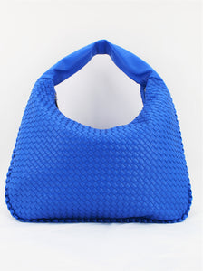 Royal Blue Leather  Handbag | Mesh Design | Exclusive | Stylish Handbag | Faux Leather | Stylish | Medium Size