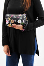 Load image into Gallery viewer, Foral mini wallet crossbody bag | Sling bag | Black floral bag | trendy | smart clutch bag | Wrist Bag